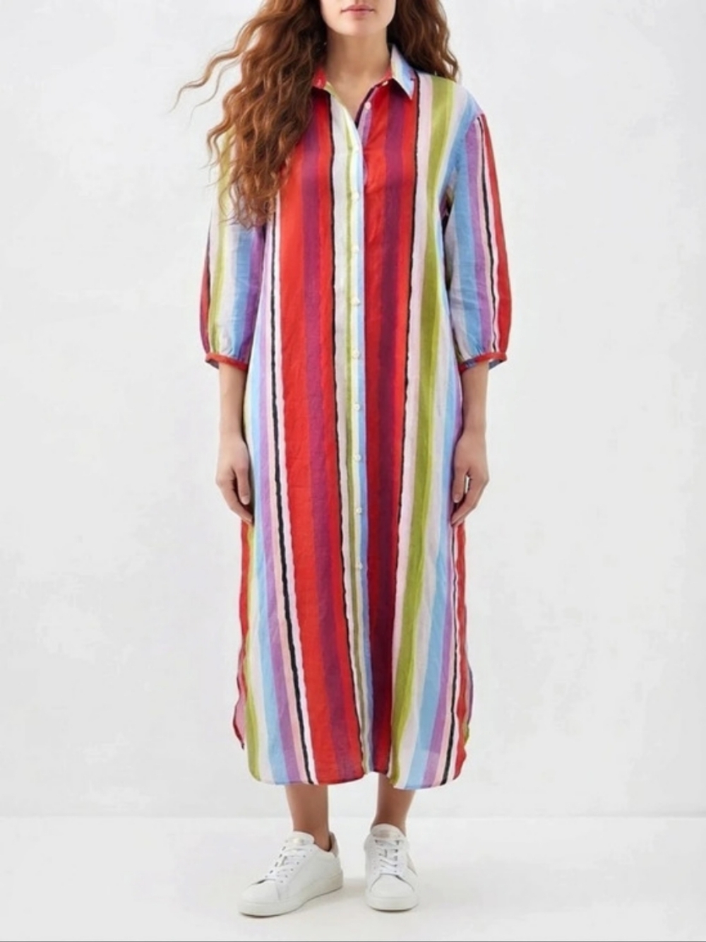 NWT Old Navy x Christopher John Rogers Striped Maxi Shirt Dress Size L